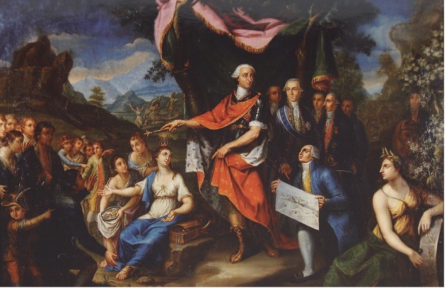 Alegoría de la colonización de Sierra Morena promovida en tiempos de Carlos III