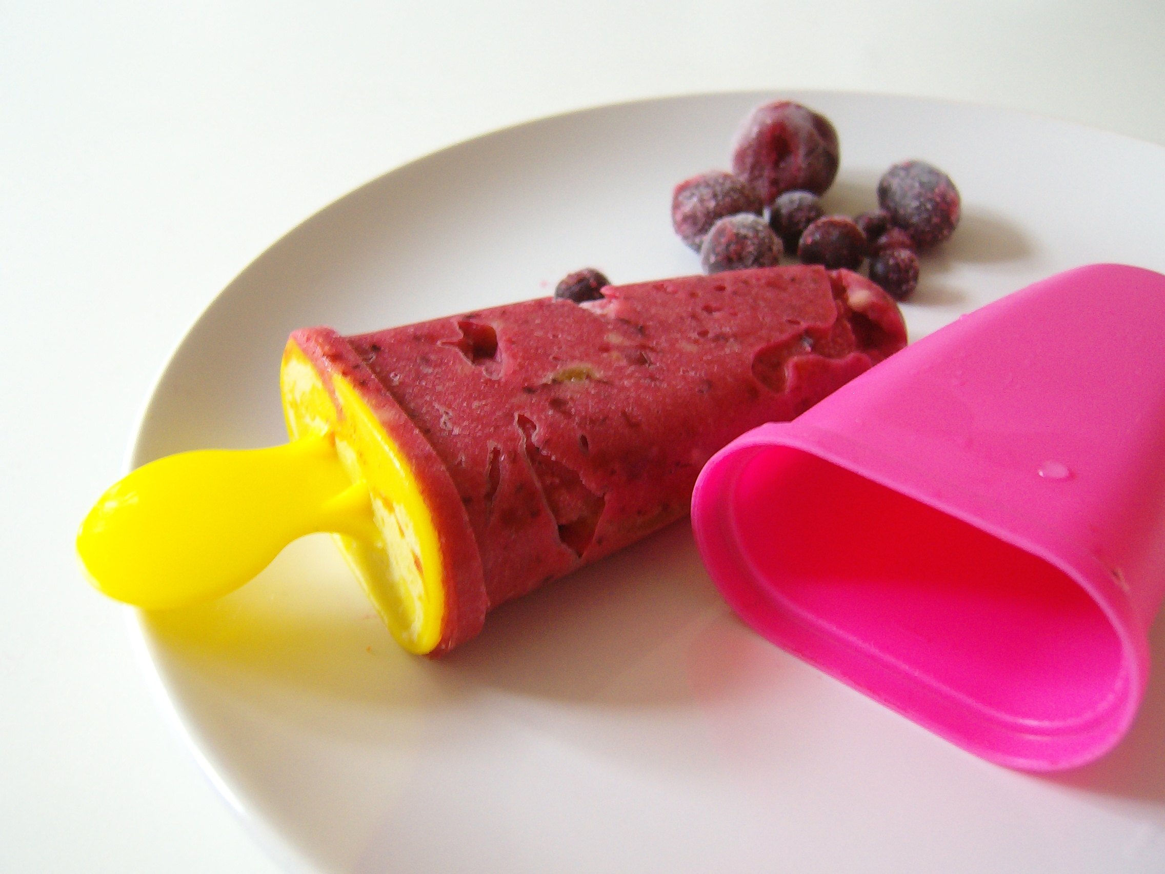 Polo de fruta preparado con frutos rojos