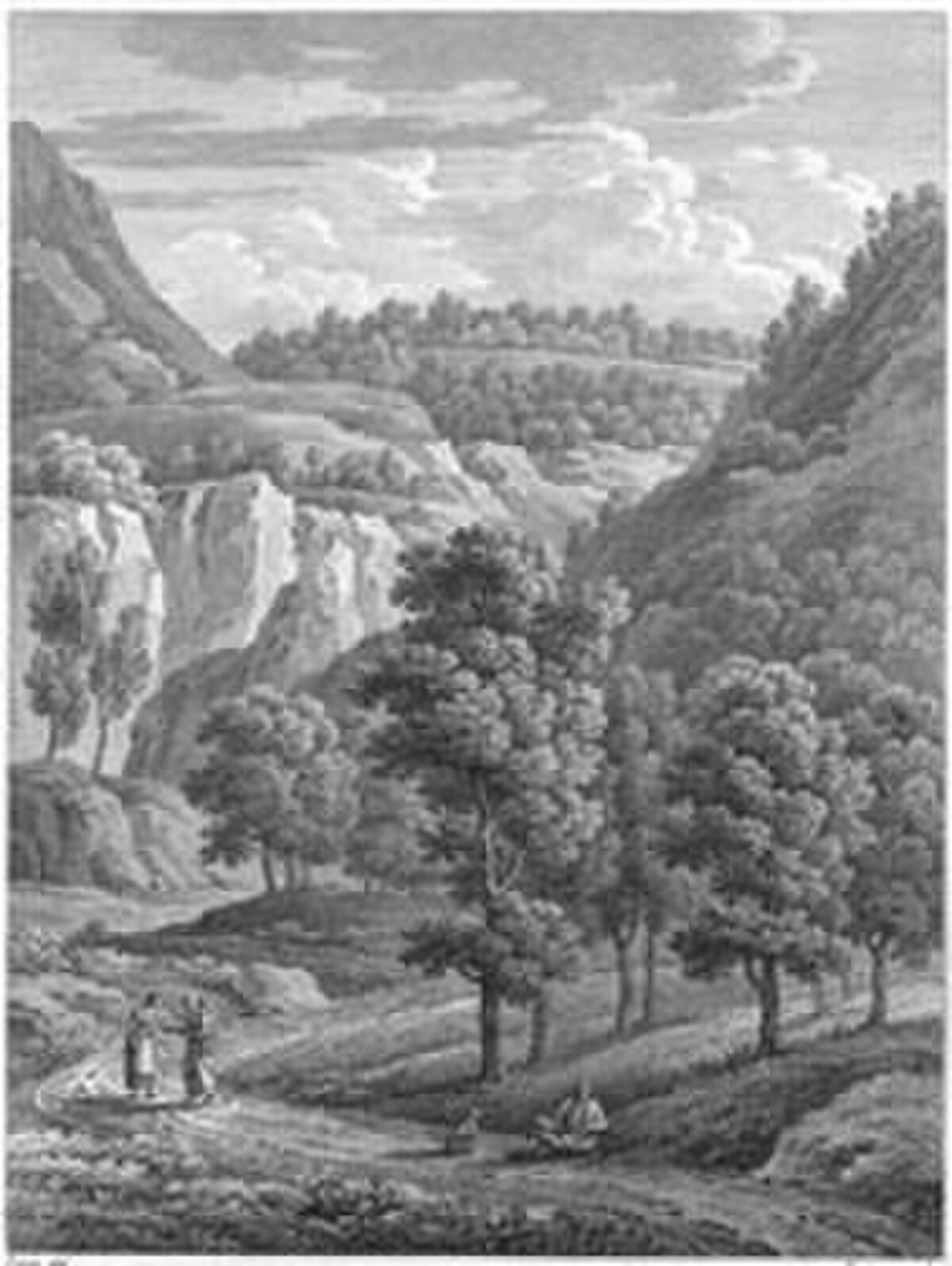 Grabado histórico de Sierra Morena de 1790