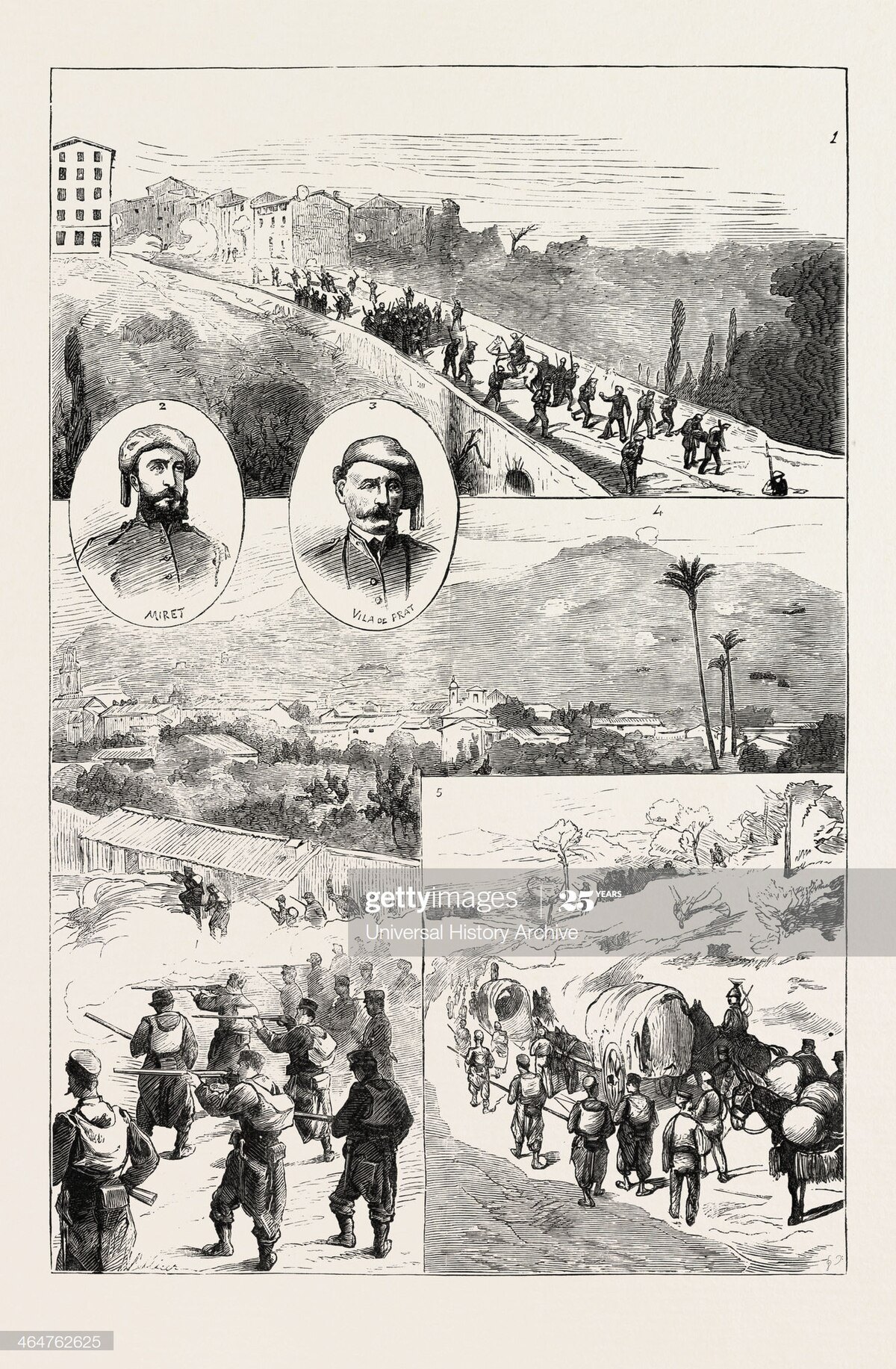 Grabado de la guerra carlista en España
