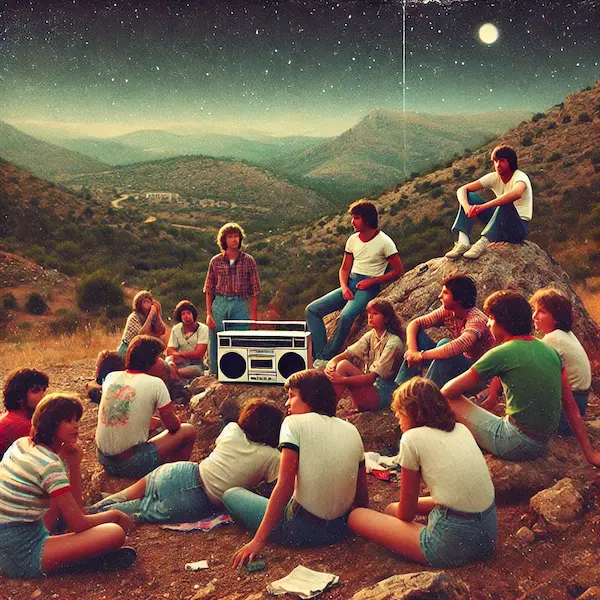 Jóvenes escuchando música en las pizarras