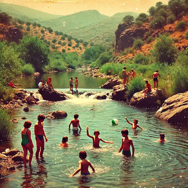 Recreación de baños en el Rigüelo