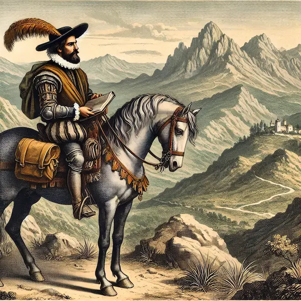 Ilustración de posible inspiración cervantina en Sierra Morena