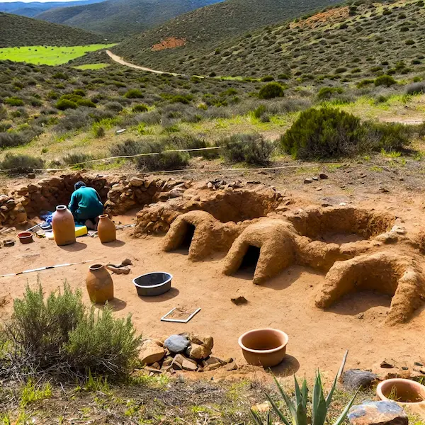 Recreación de una escena arqueológica y metalúrgica en el valle del Jándula