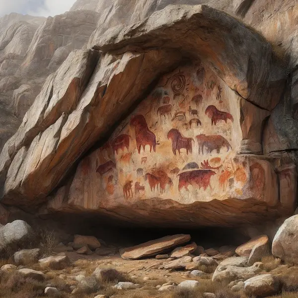 Pinturas rupestres en El Hoyo